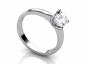 Solitaire ring Profile view diamond princess cut SPP46