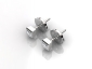 Princess cut earrings EPBP02 birds eye view